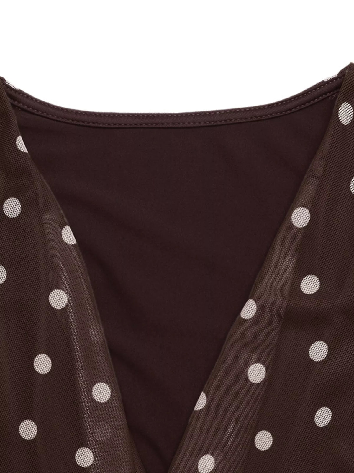 Polka Dot Cowl Neck Bodysuit - Lilixa.store