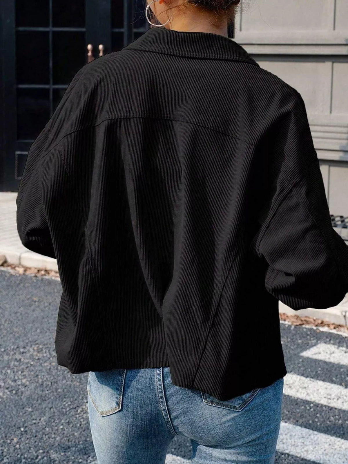 Corduroy Button-Down Shacket - Lilixa.store