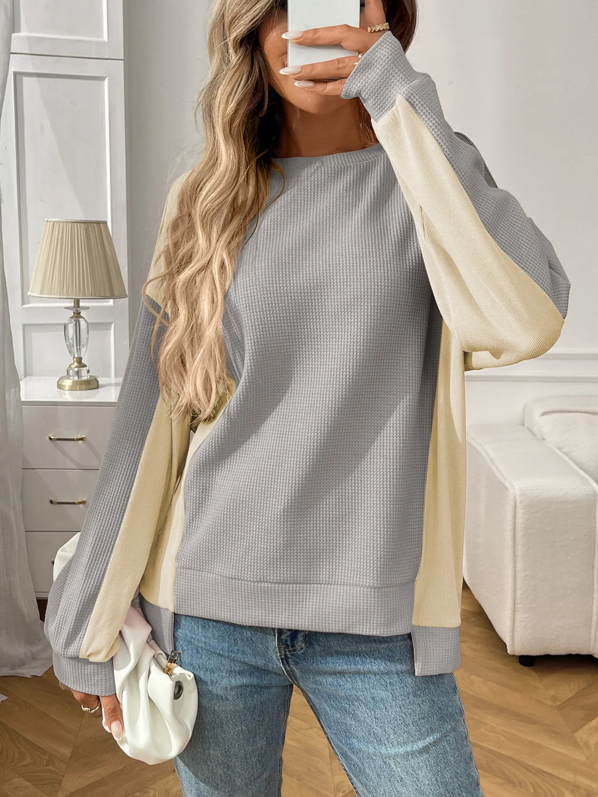 Color Block Long Sleeve Sweatshirt - Lilixa.store