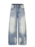 Men's Washed Wide Leg Jeans - Lilixa.store