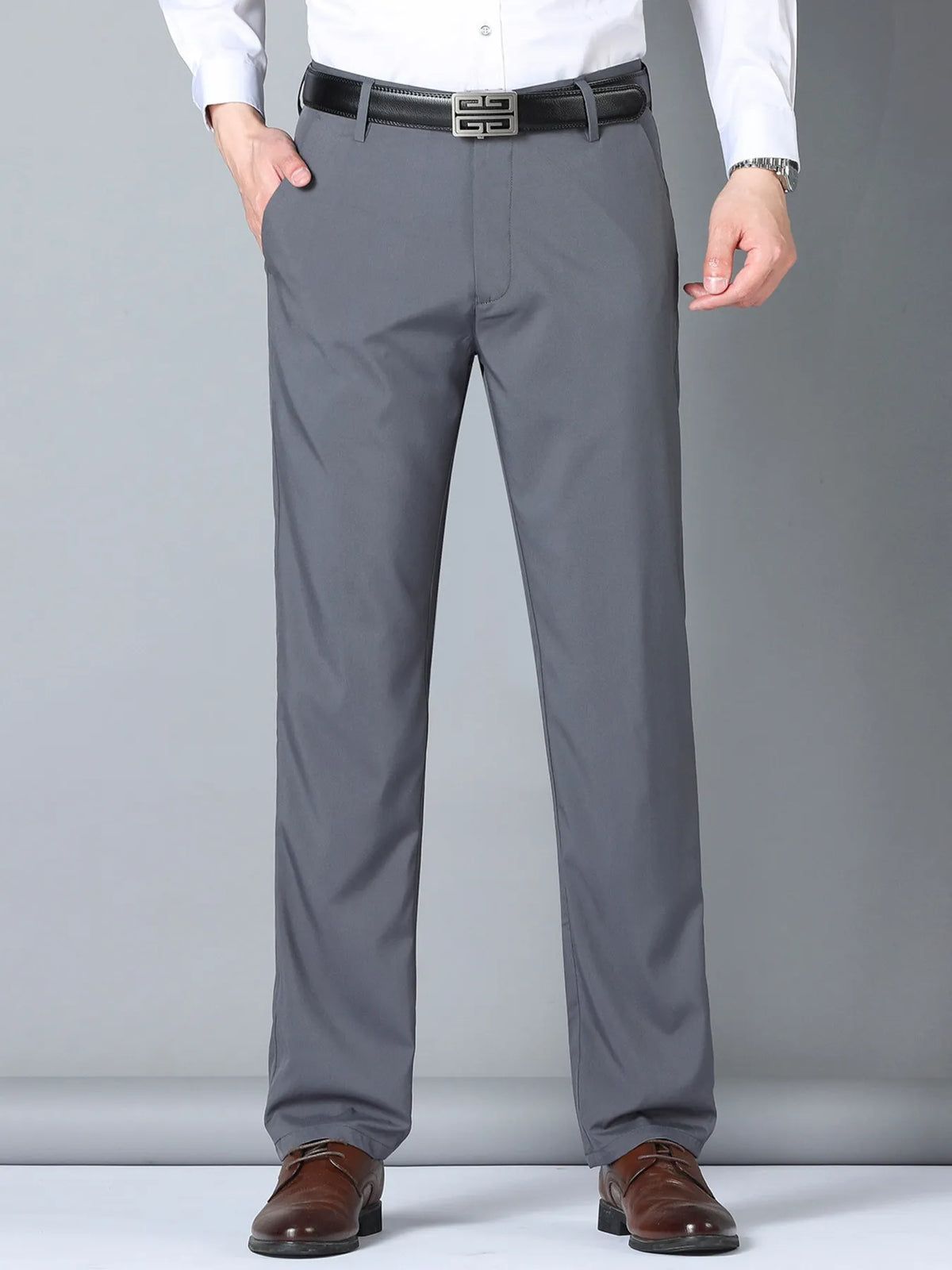 Men's Slim Fit Casual Pants in Gray