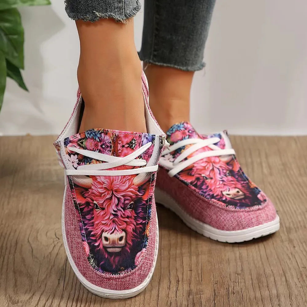 Geometric Round Toe Flat Slip-Ons, view 3
