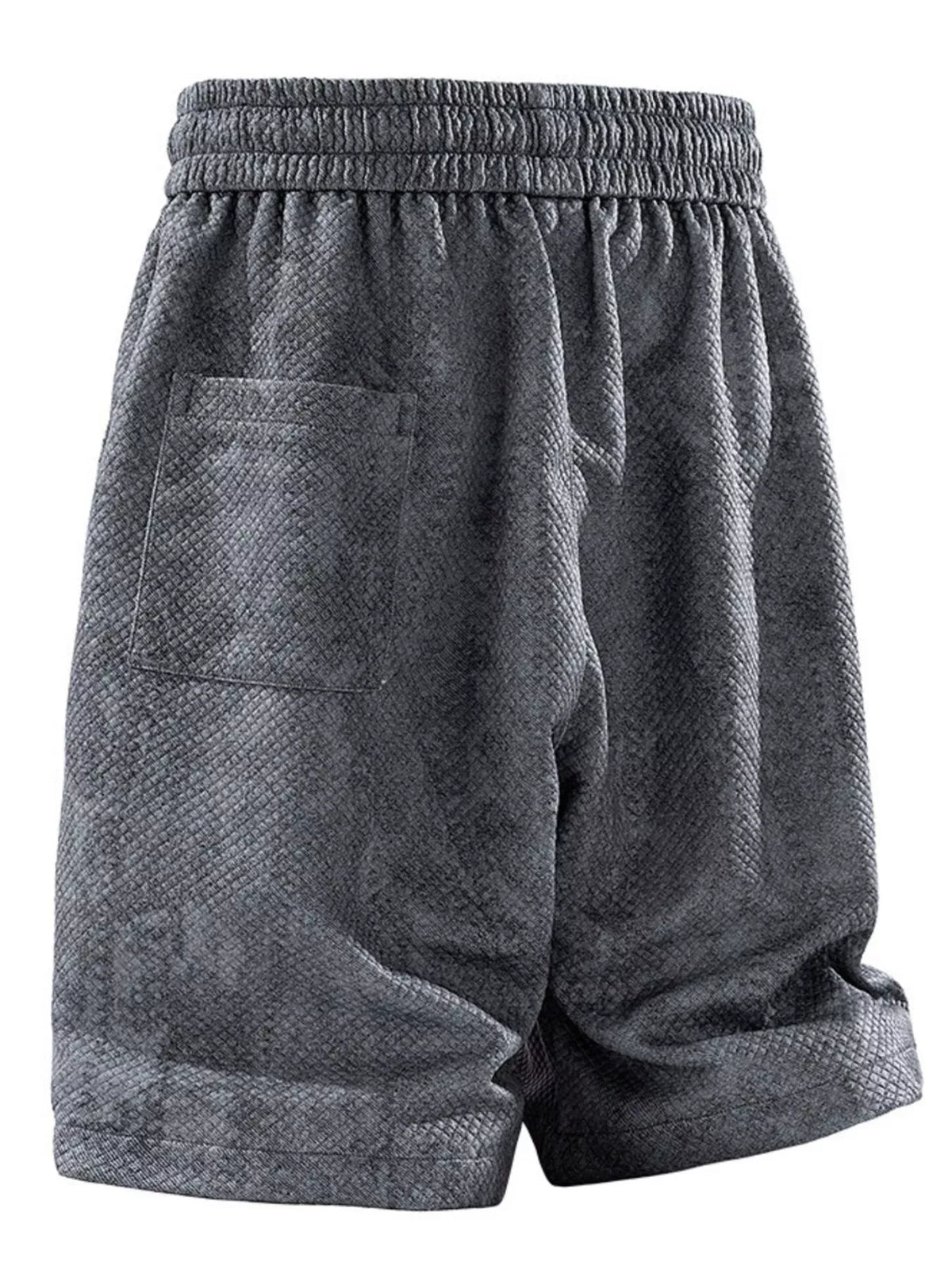 Men's Plus Size Snake Print Drawstring Shorts in Apricot Gray, view 8