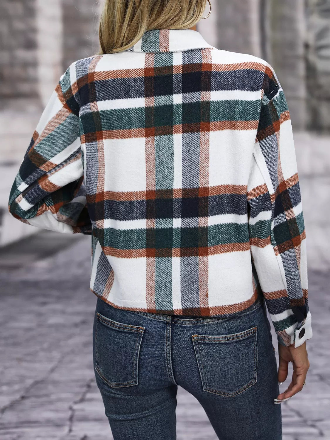 Plaid Button-Up Jacket, view 8