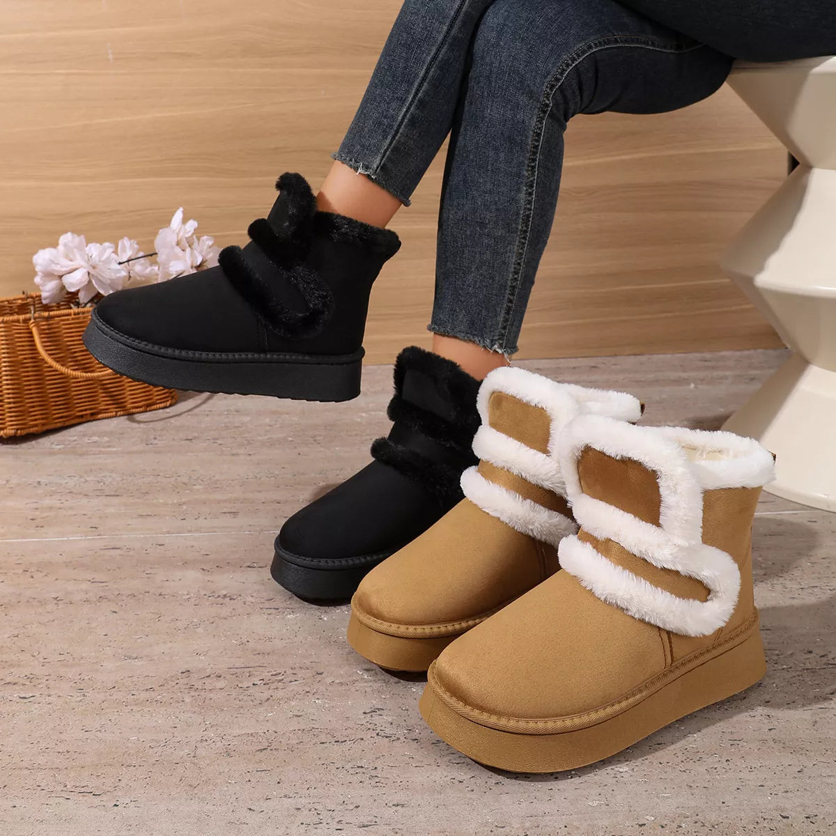 Round Toe Platform Boots - Lilixa.store