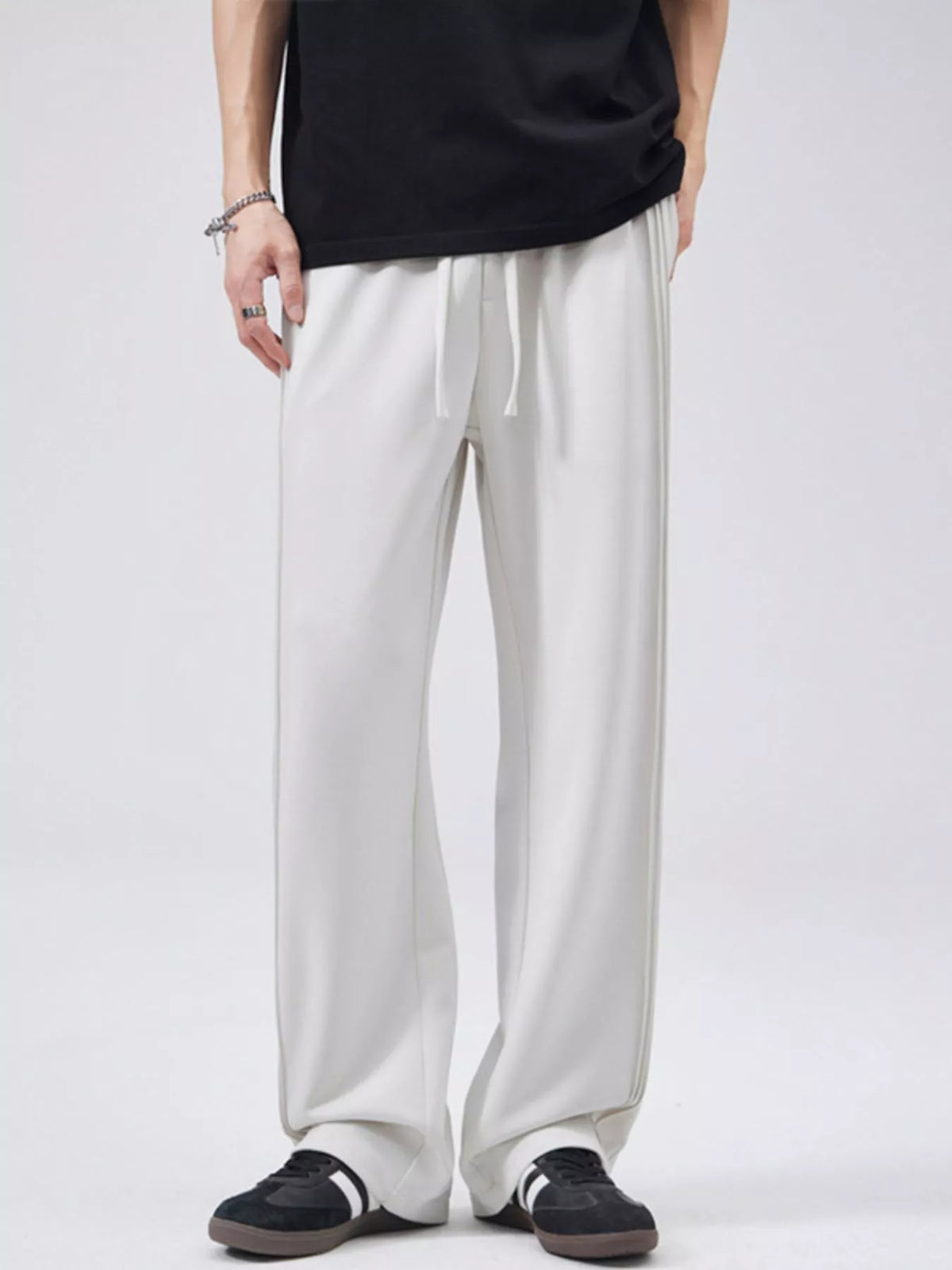 Men's Full Size Loose Fit Casual Pants Plus Size in Light Gray
