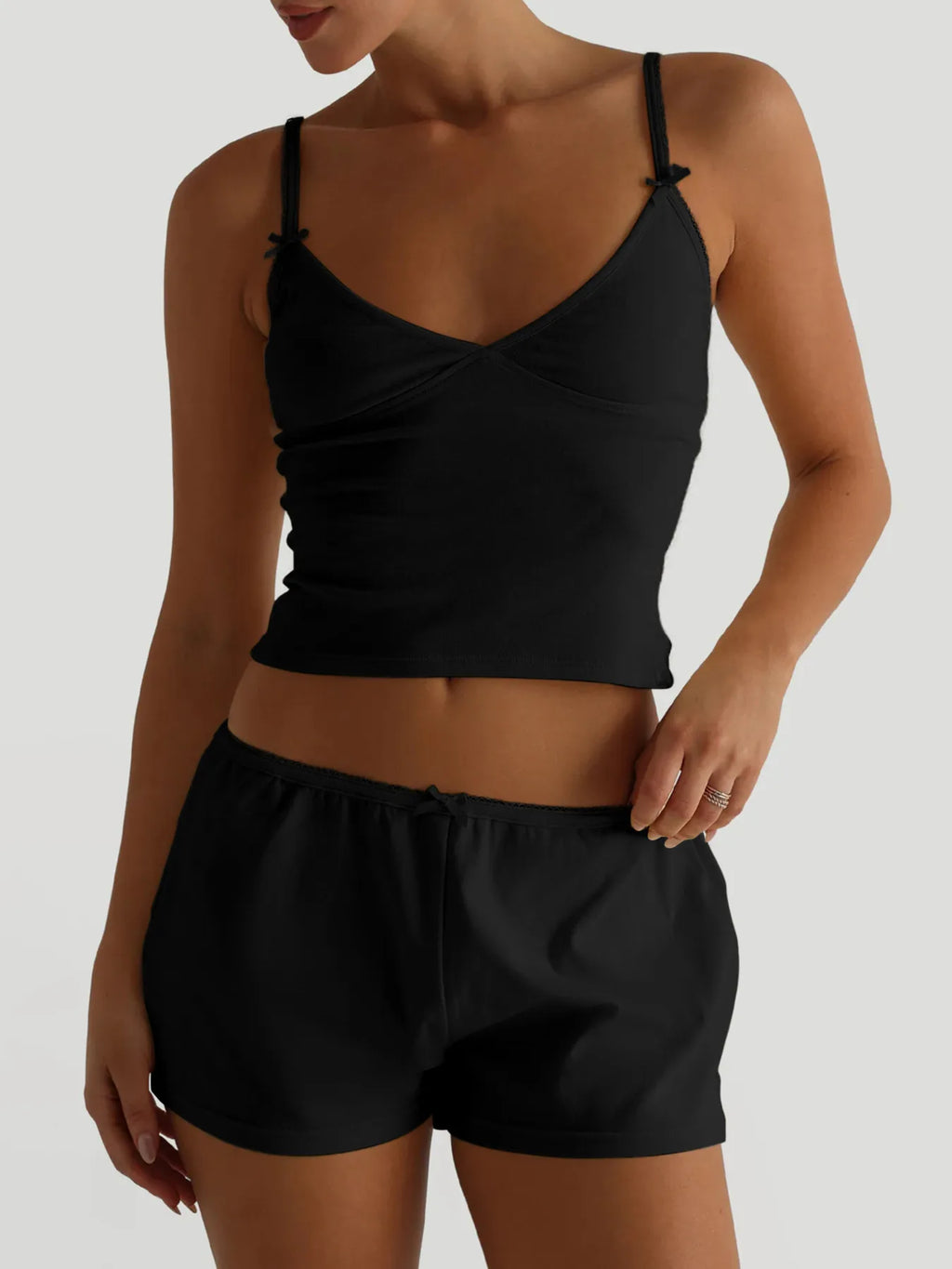 V-Neck Cami and Shorts Set - Lilixa.store