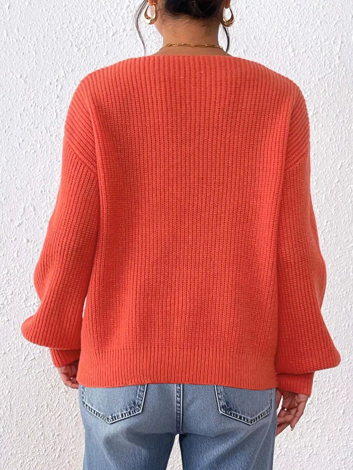 Lace Heart Dropped Shoulder Sweater