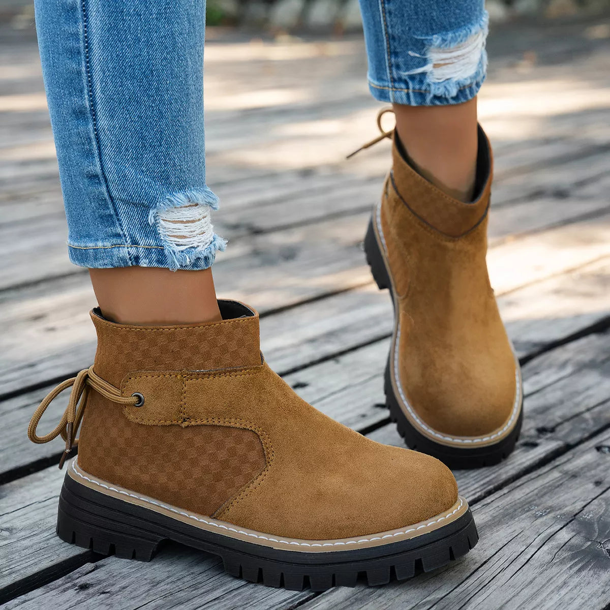 Block Heel Ankle Boots - Lilixa.store