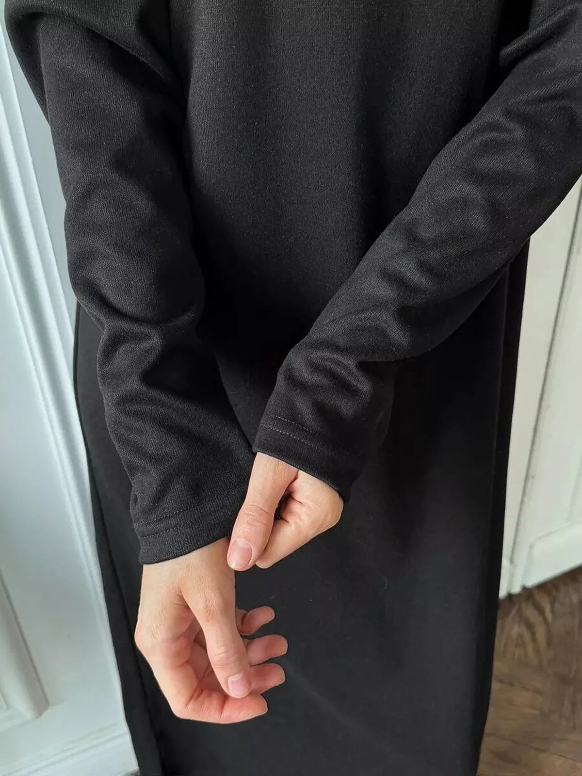 Round Neck Long-Sleeve Midi Dress, view 14