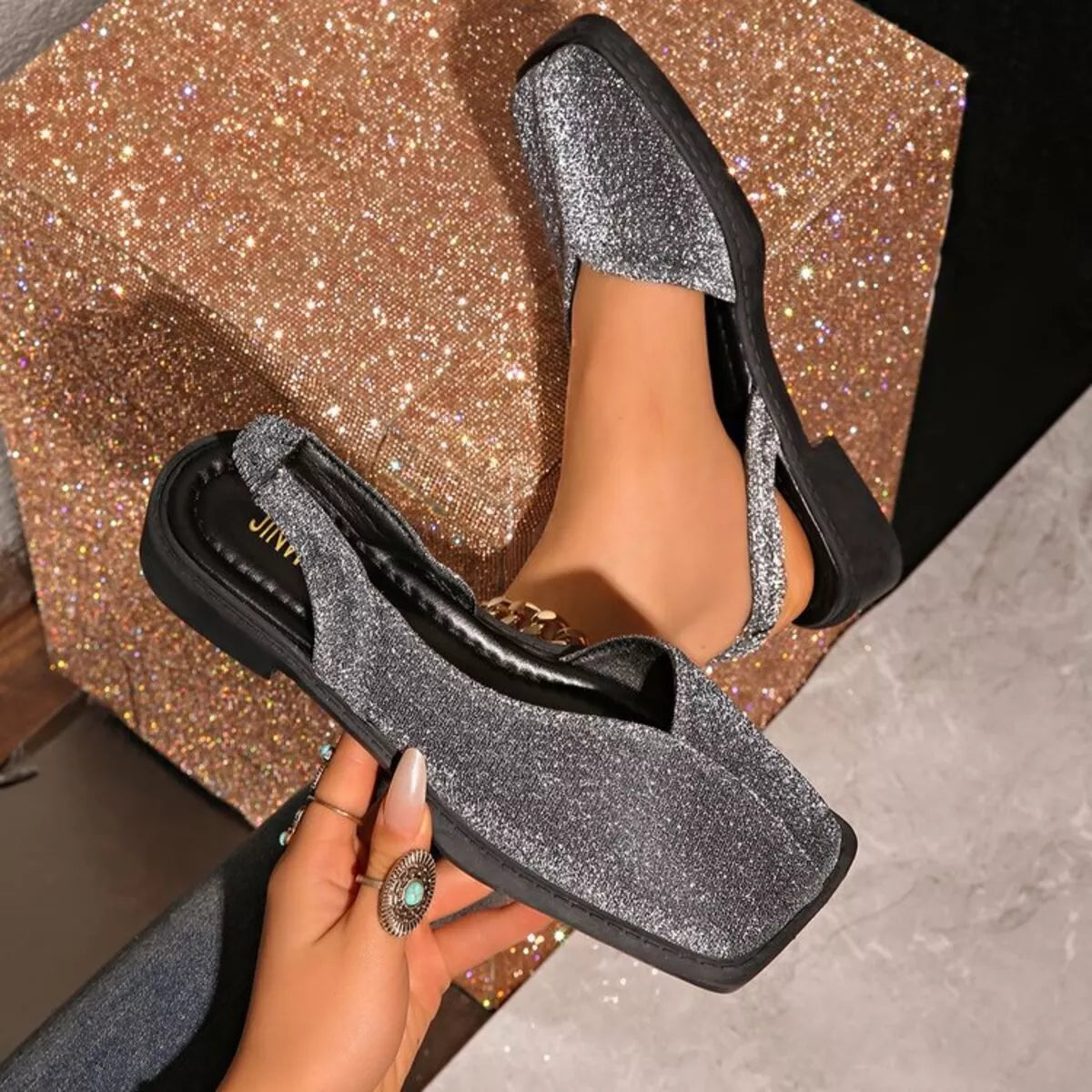 Square Toe Flats Sandals - Lilixa.store