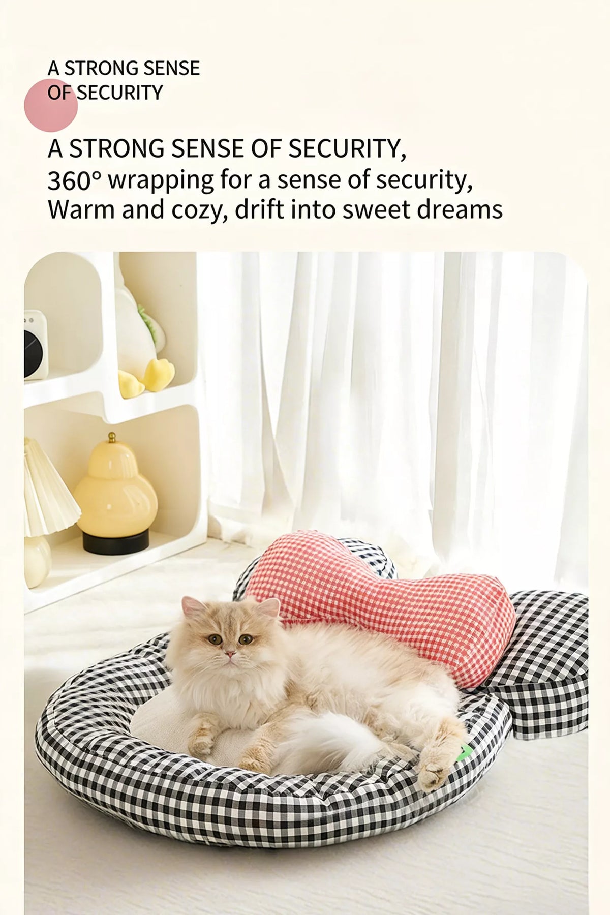 Cartoon Plaid Design Pet Mat with Bow - Lilixa.store