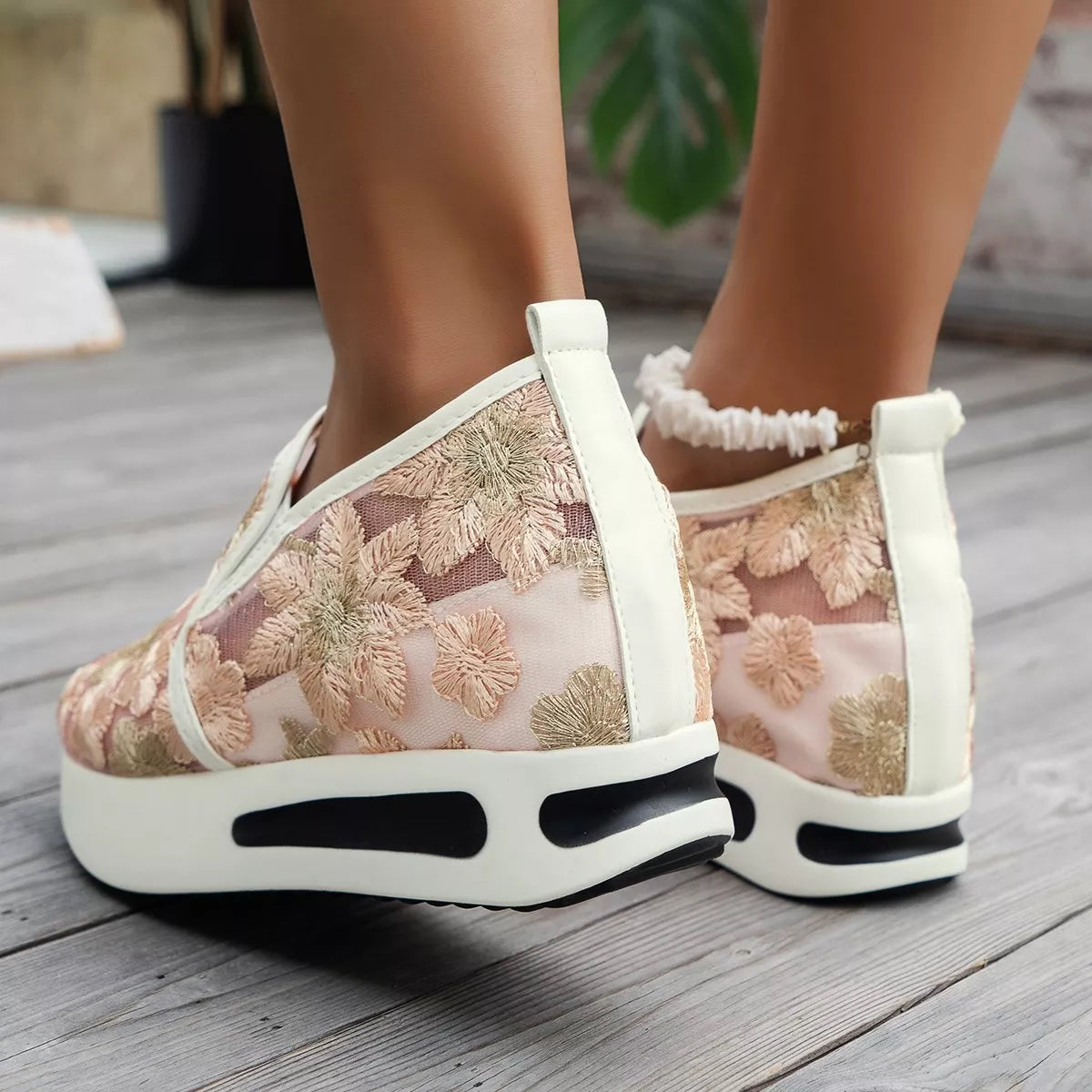 Round Toe Platform Slip-Ons - Lilixa.store