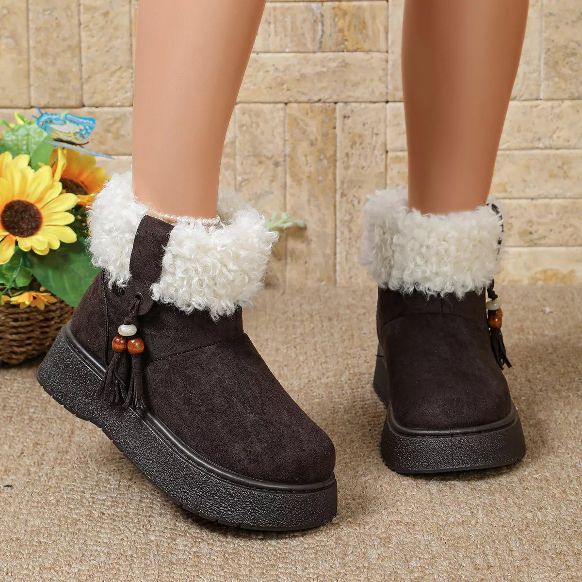Round Toe Platform Boots - Lilixa.store