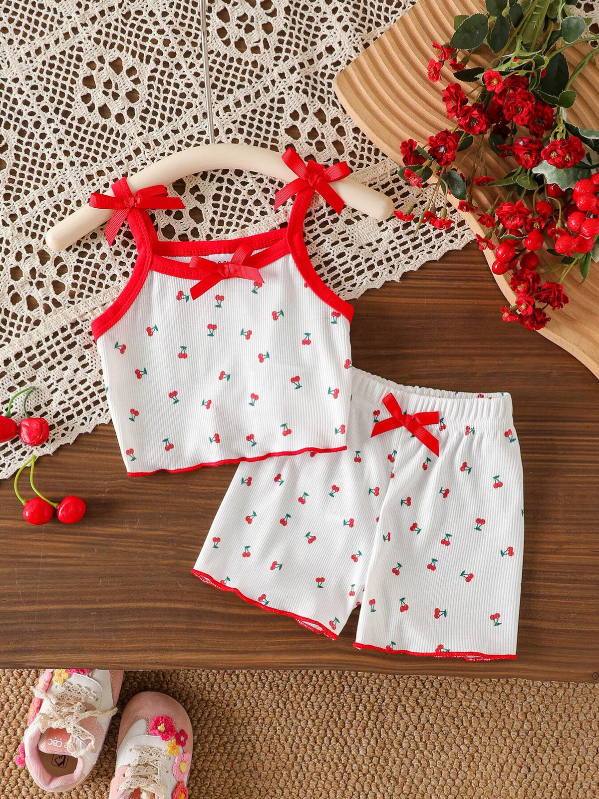 Children's Cherry Print Cami and Shorts Set - Lilixa.store