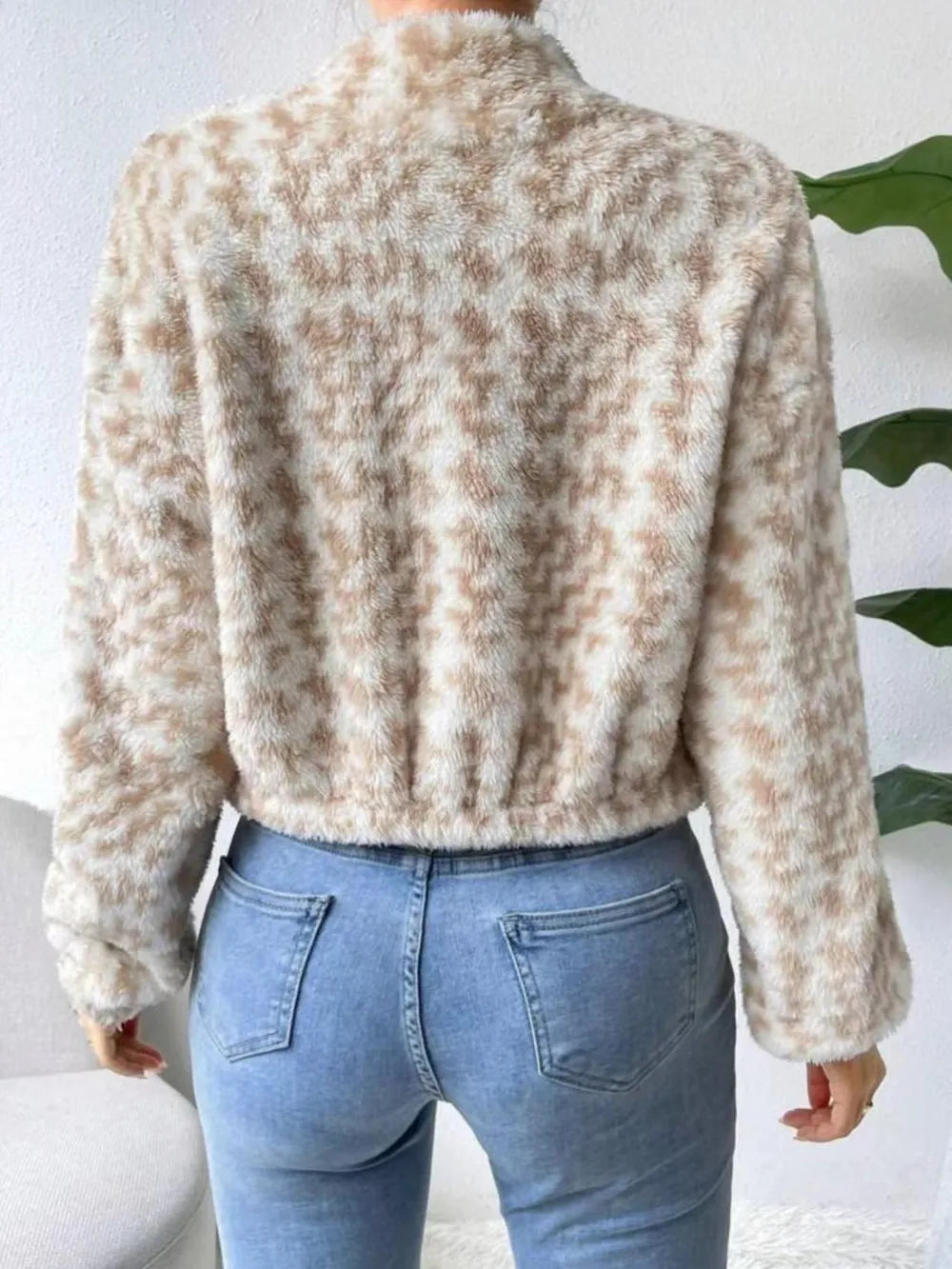 Zip Up Long Sleeve Fuzzy Outerwear - Lilixa.store