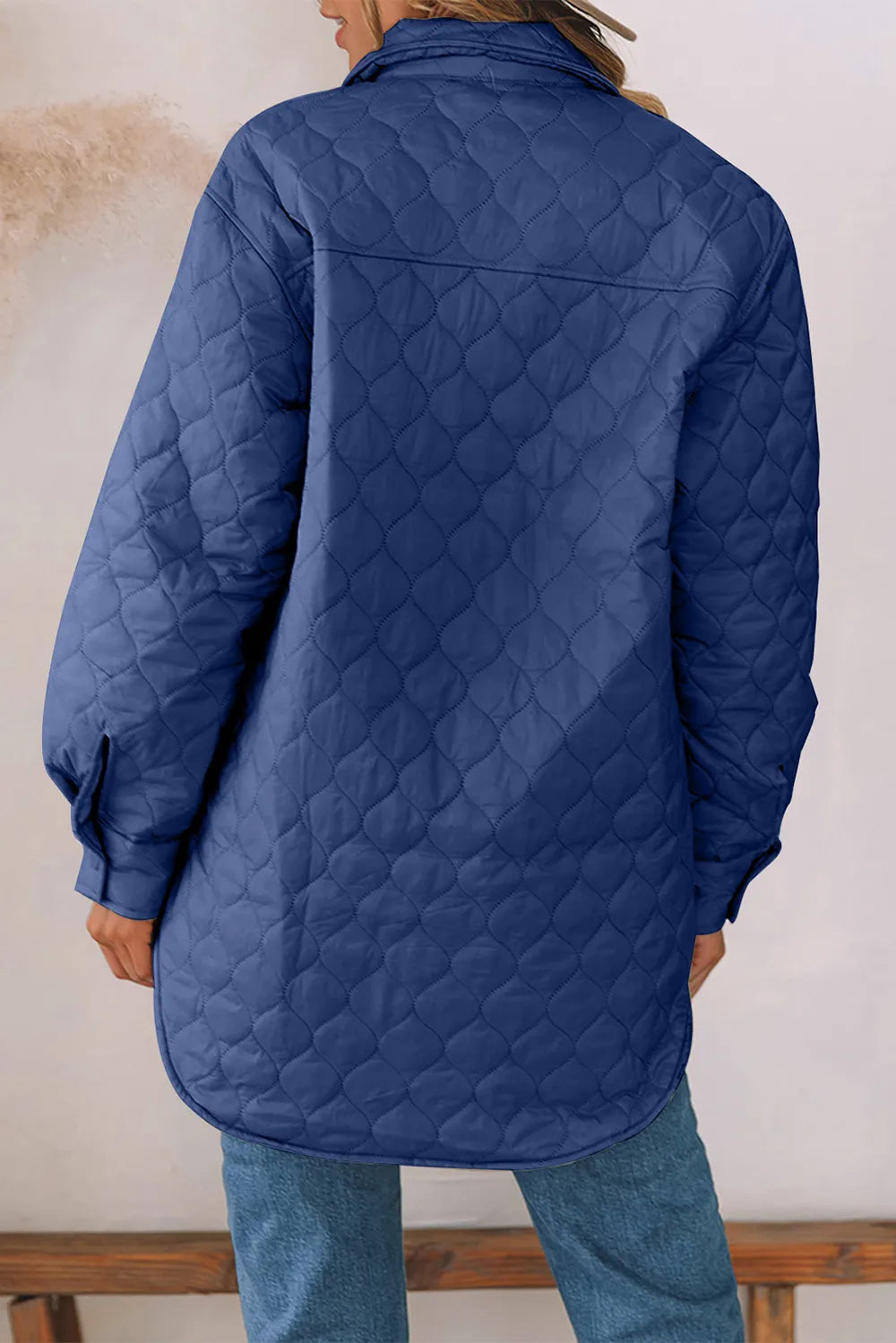 Snap Down Collared Winter Coat - Lilixa.store