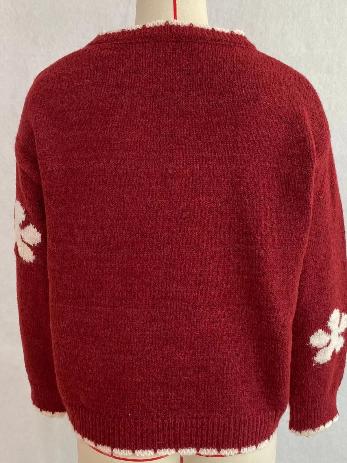 Floral Applique Button-Down Knit Cardigan, view 23