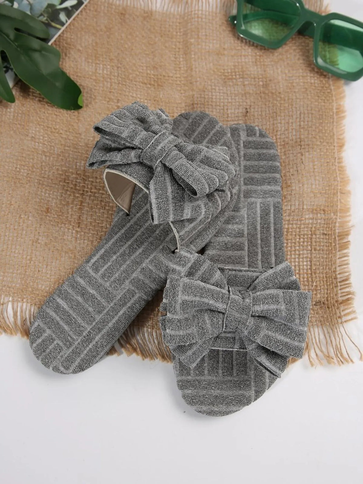Bow Knot Open Toe Slippers - Lilixa.store