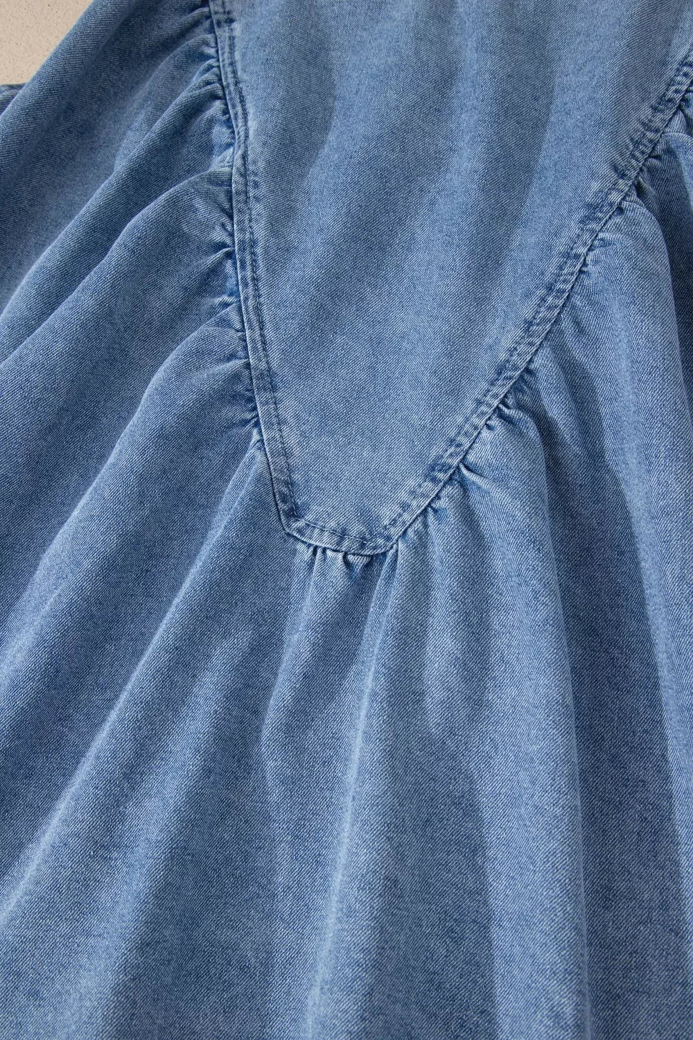 Denim Pleated Patchwork Sleeveless Top - Lilixa.store