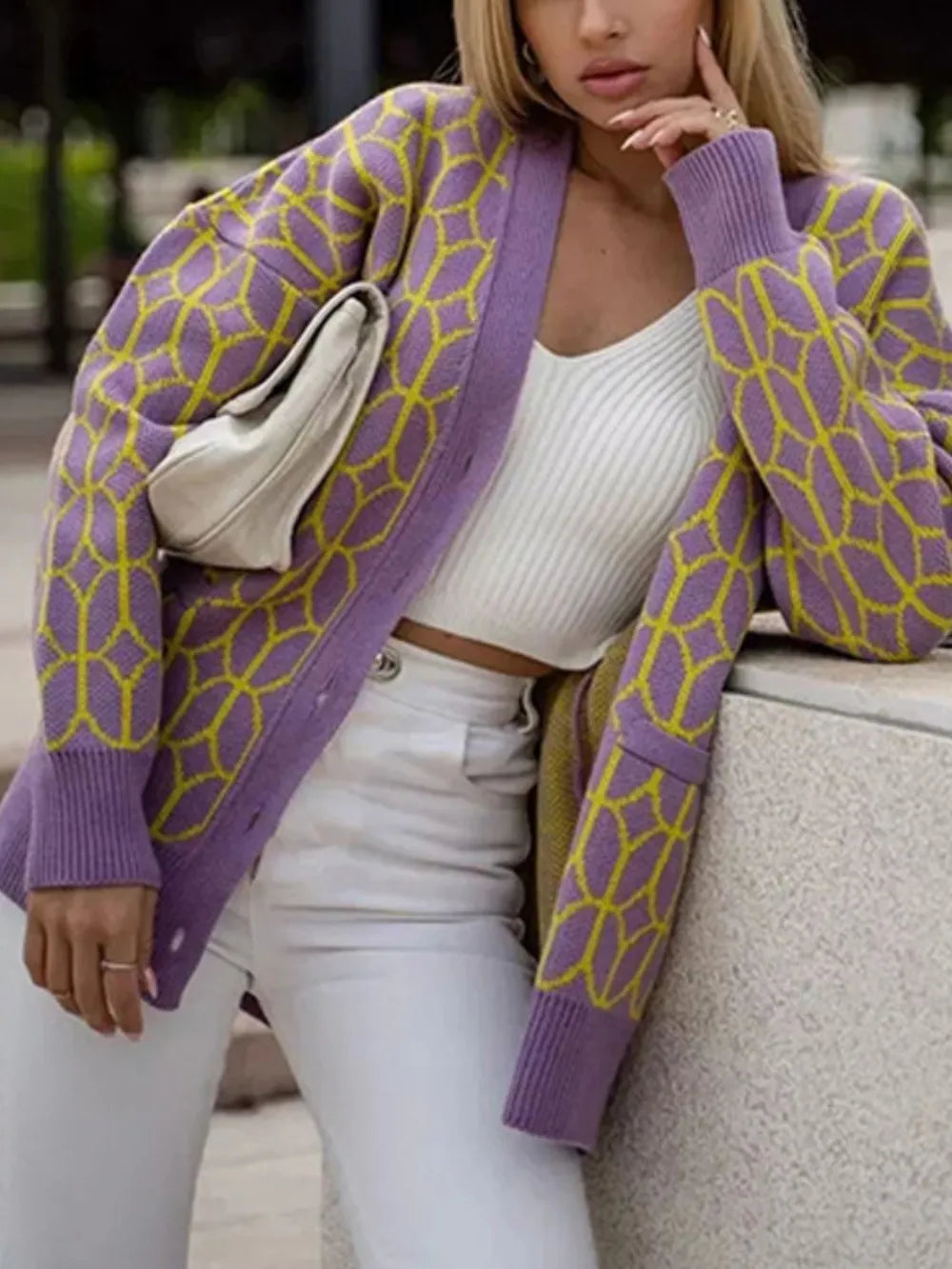 Button Up Long Sleeve Cardigan - Lilixa.store