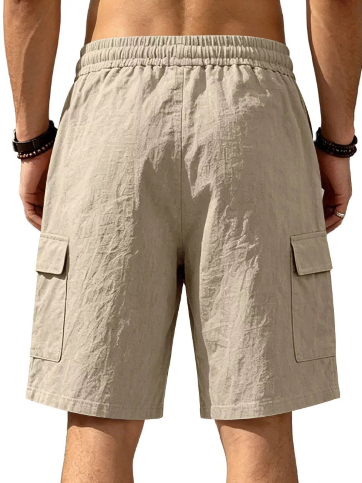 Men's Plus Size Casual Cargo Shorts with Drawstring Waist, view 7
