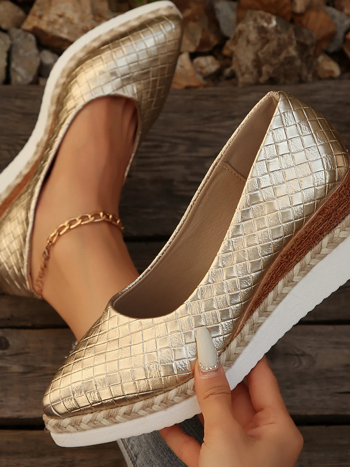 Point Toe Wedge Loafers, view 2