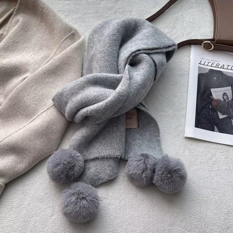 Pom-Pom Tassel Warm Scarf - Lilixa.store