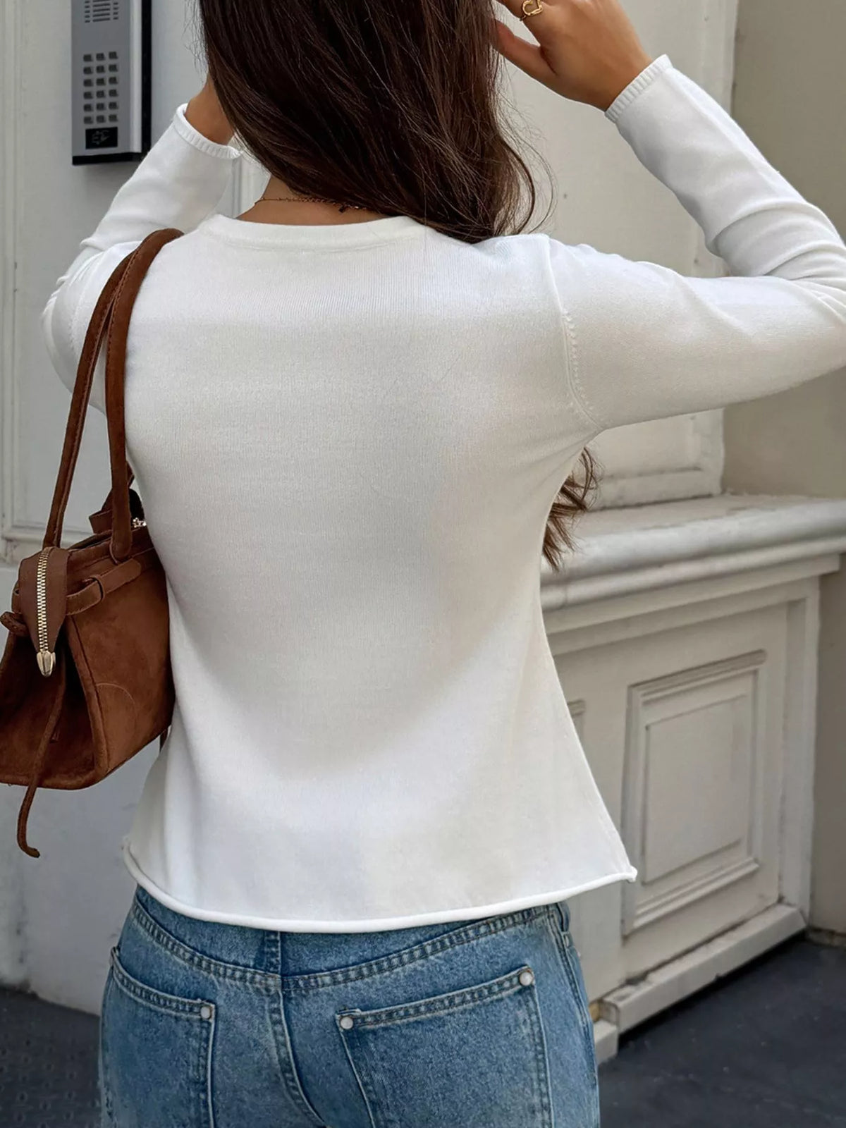 Button-Front Long Sleeve Cardigan - Lilixa.store