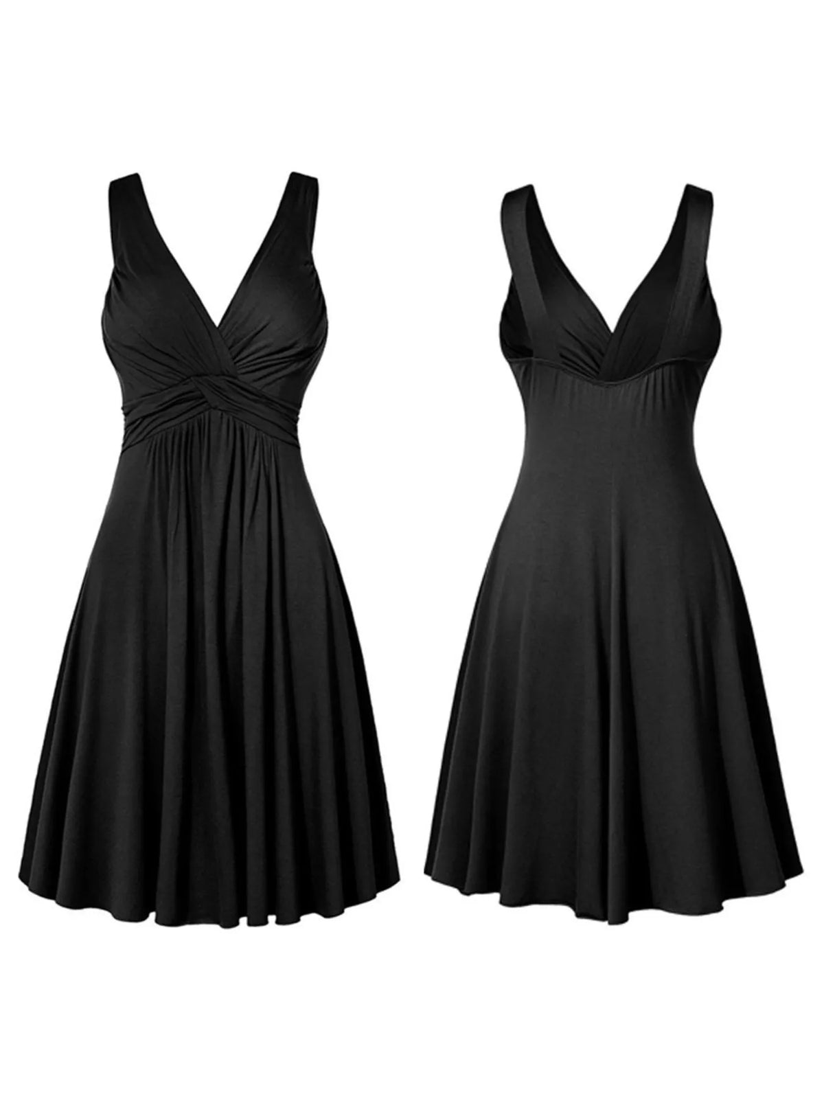 Full Size Twisted Sleeveless Ruched Waist A-Line Dress Plus Size - Lilixa.store