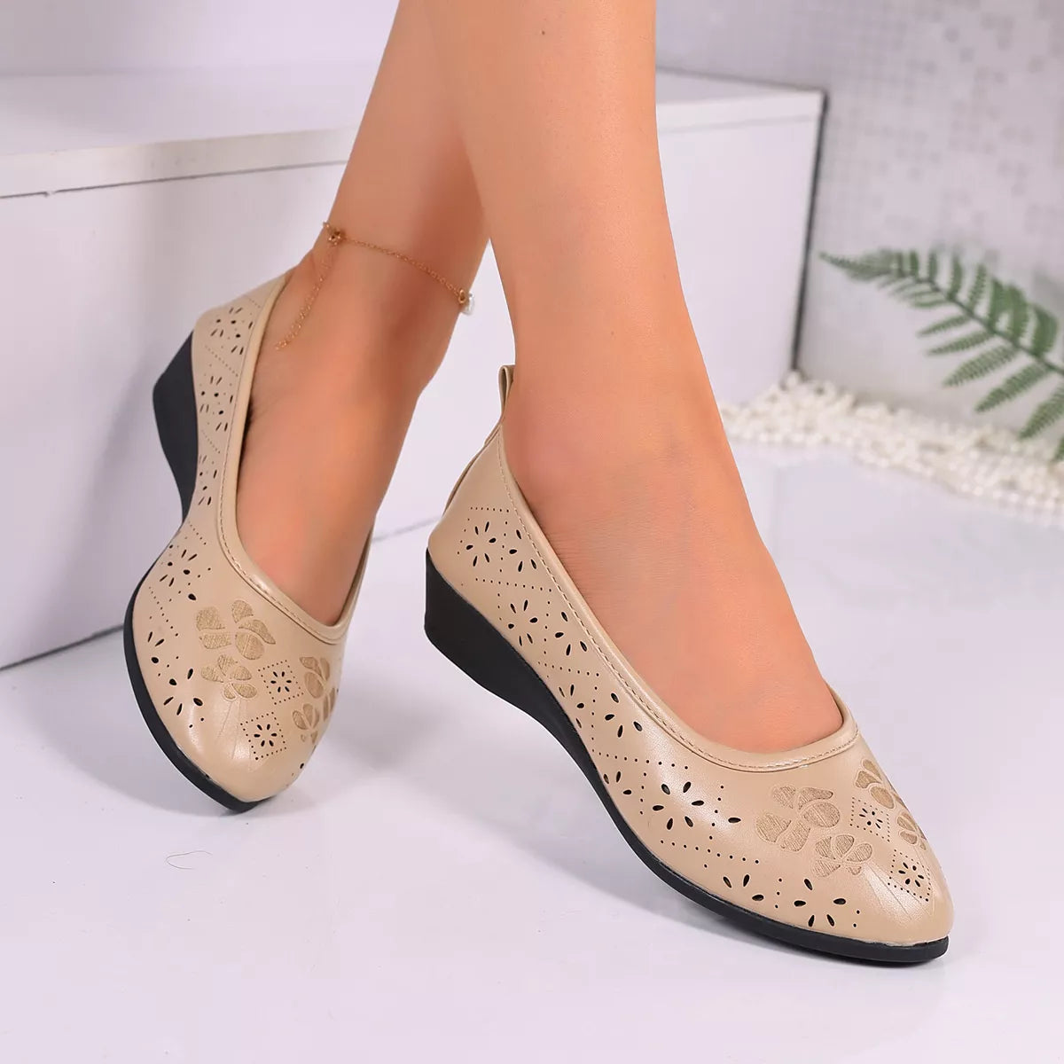 Point Toe Wedge Slip-Ons - Lilixa.store