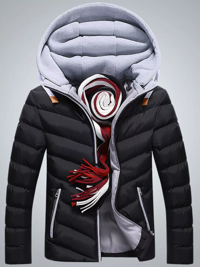 Men's Plus Size Zip Up Hooded Padded Puffer Jacket - Lilixa.store