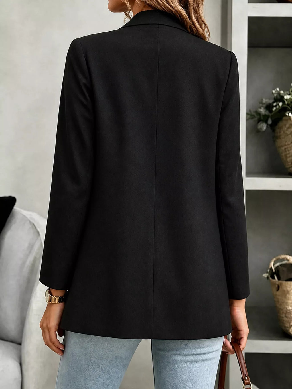 Open-Front Long Sleeve Blazer - Lilixa.store