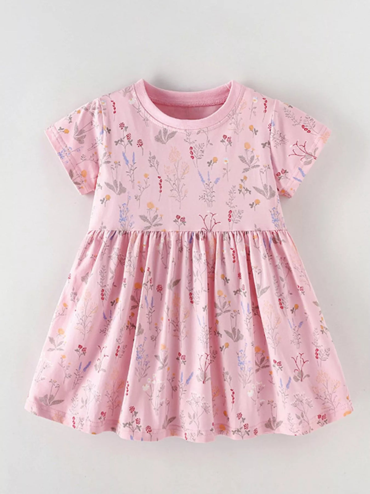 Children's Floral Print A-Line Dress - Lilixa.store