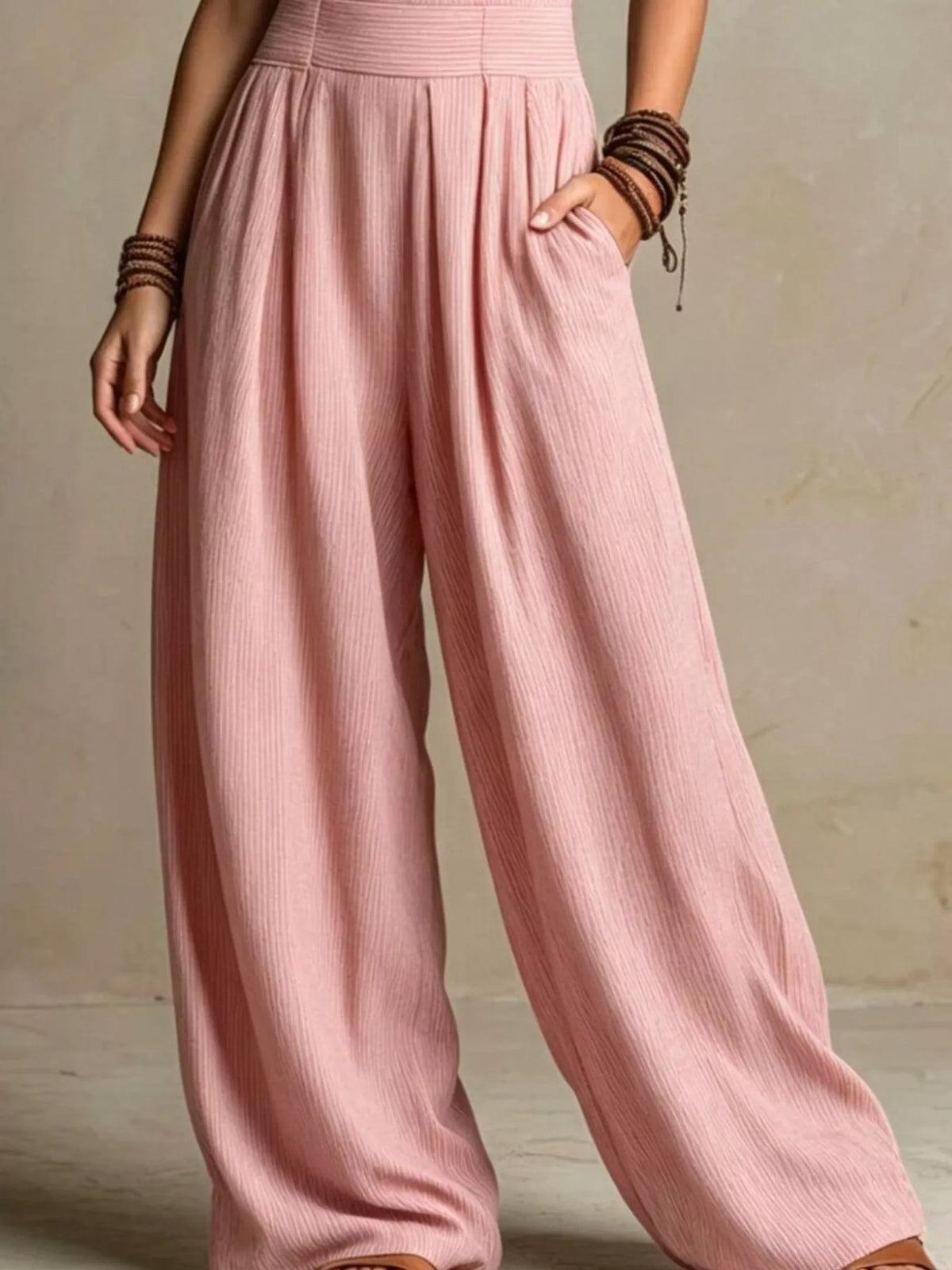 Full Size Halter Neck Wide-Leg Jumpsuit Plus Size, view 14