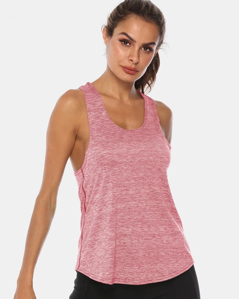 Full Size Scoop Neck Wide Strap Active Tank - Lilixa.store