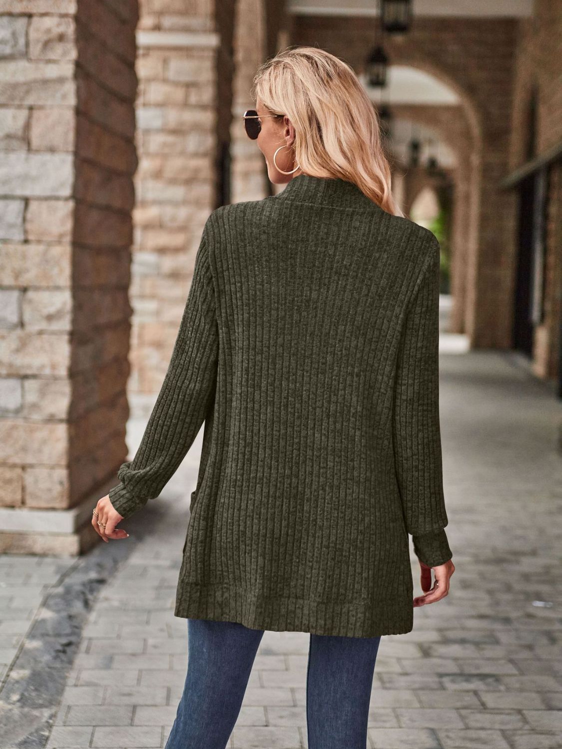 Open Front Cardigan with Pockets - Lilixa.store
