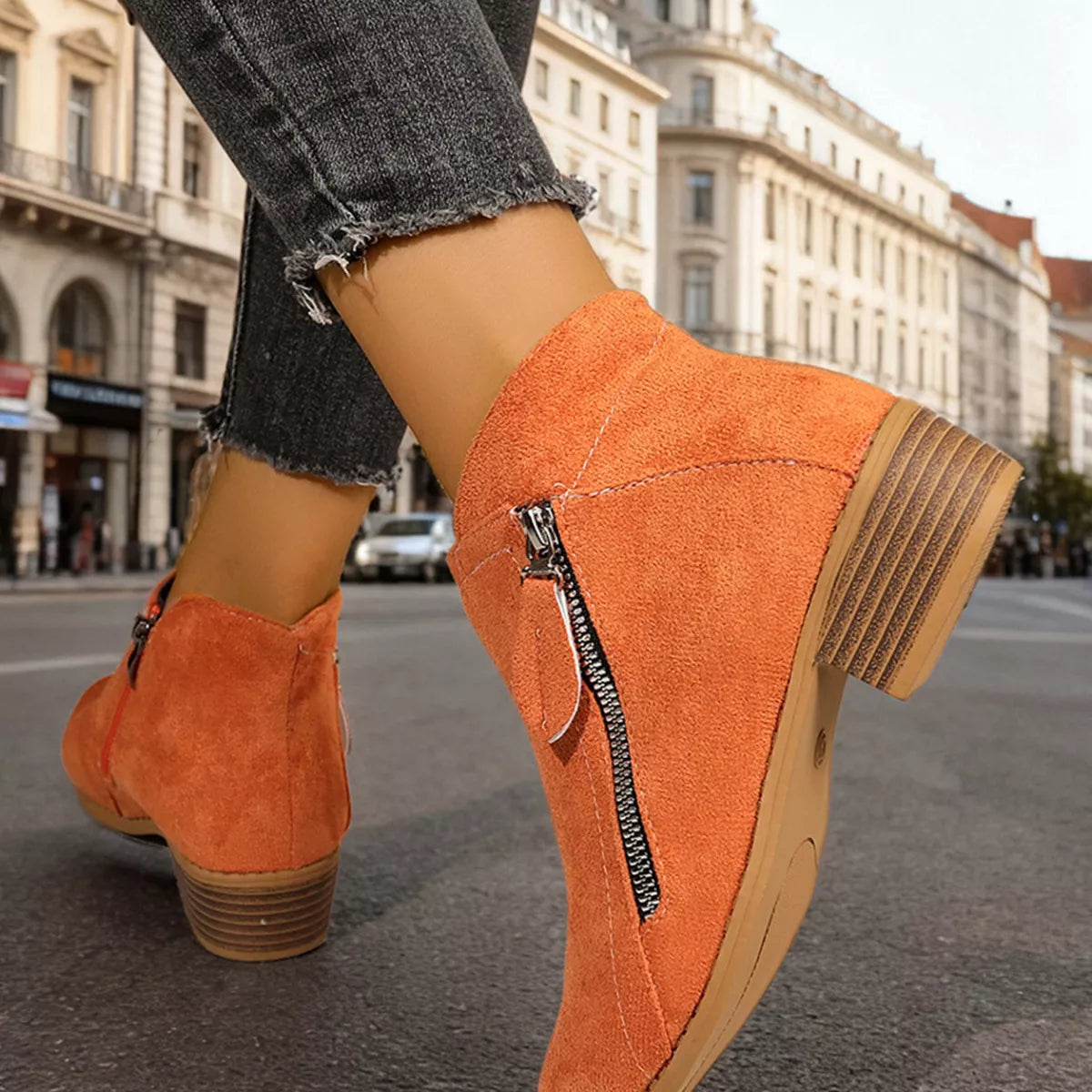 Point Toe Block Heels Boots - Lilixa.store