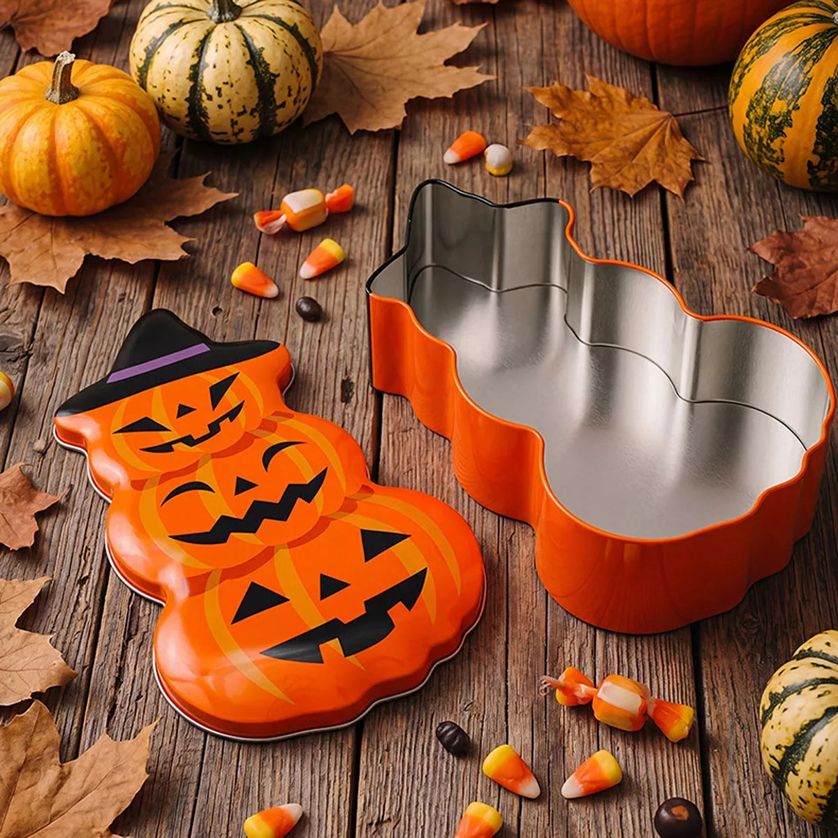 Halloween Jack-O'-Lantern Tin Storage Box - Lilixa.store