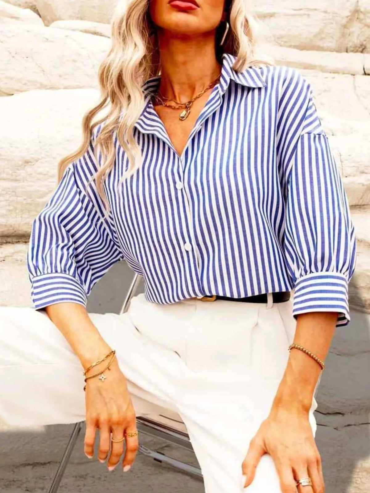 Striped Button-Down Shirt