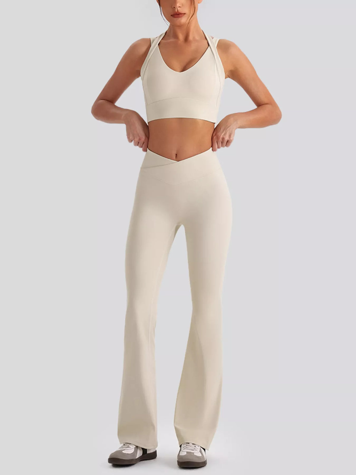 Seamless Criss-Cross V-Neck Tank and Leggings Active Set - Lilixa.store