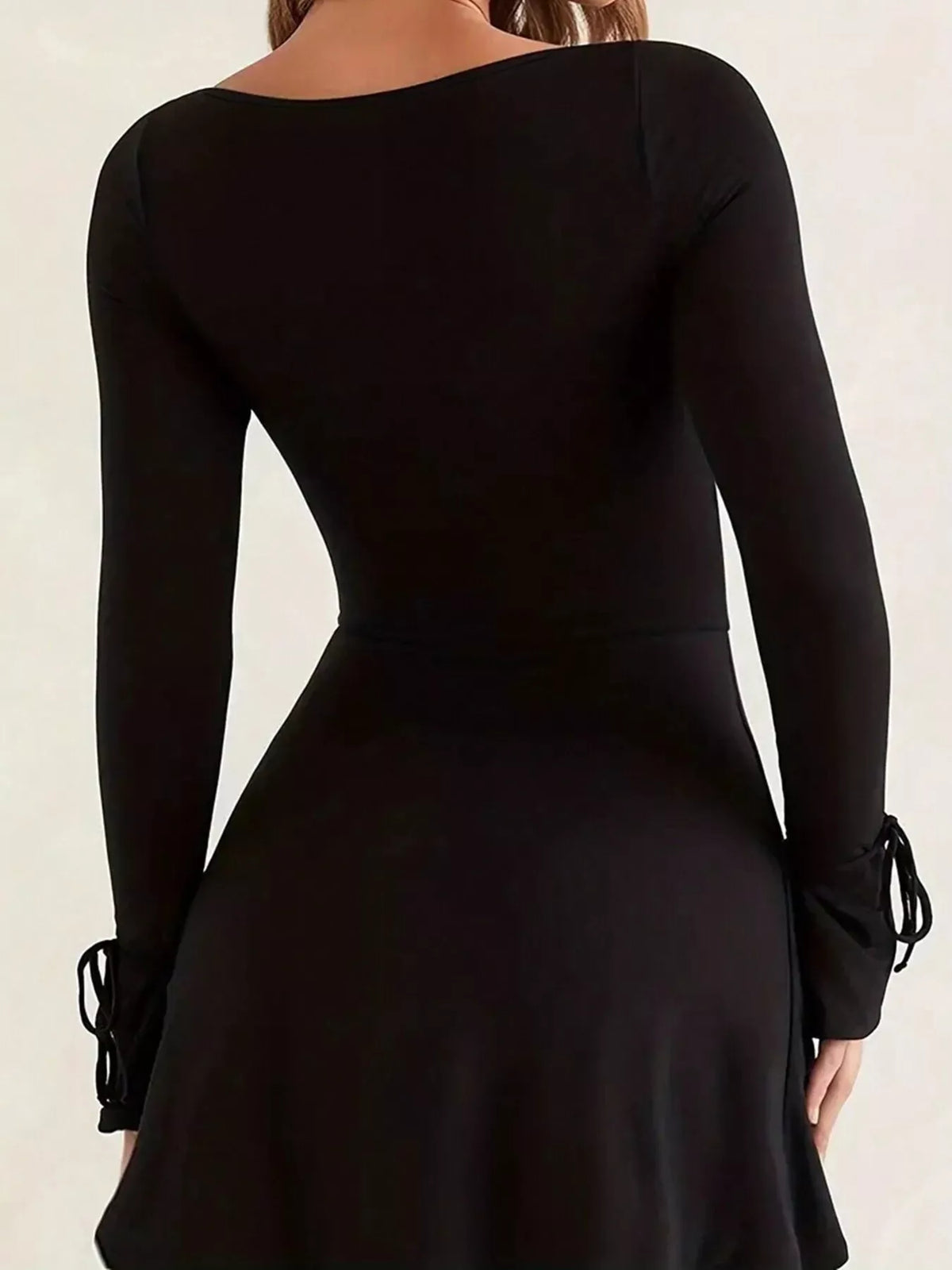 Slit Flare Sleeve Mini Dress - Lilixa.store