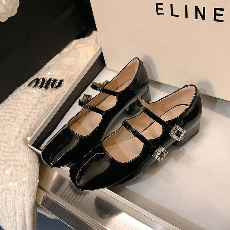 Block Heel Buckle Mary Jane Shoes - Lilixa.store