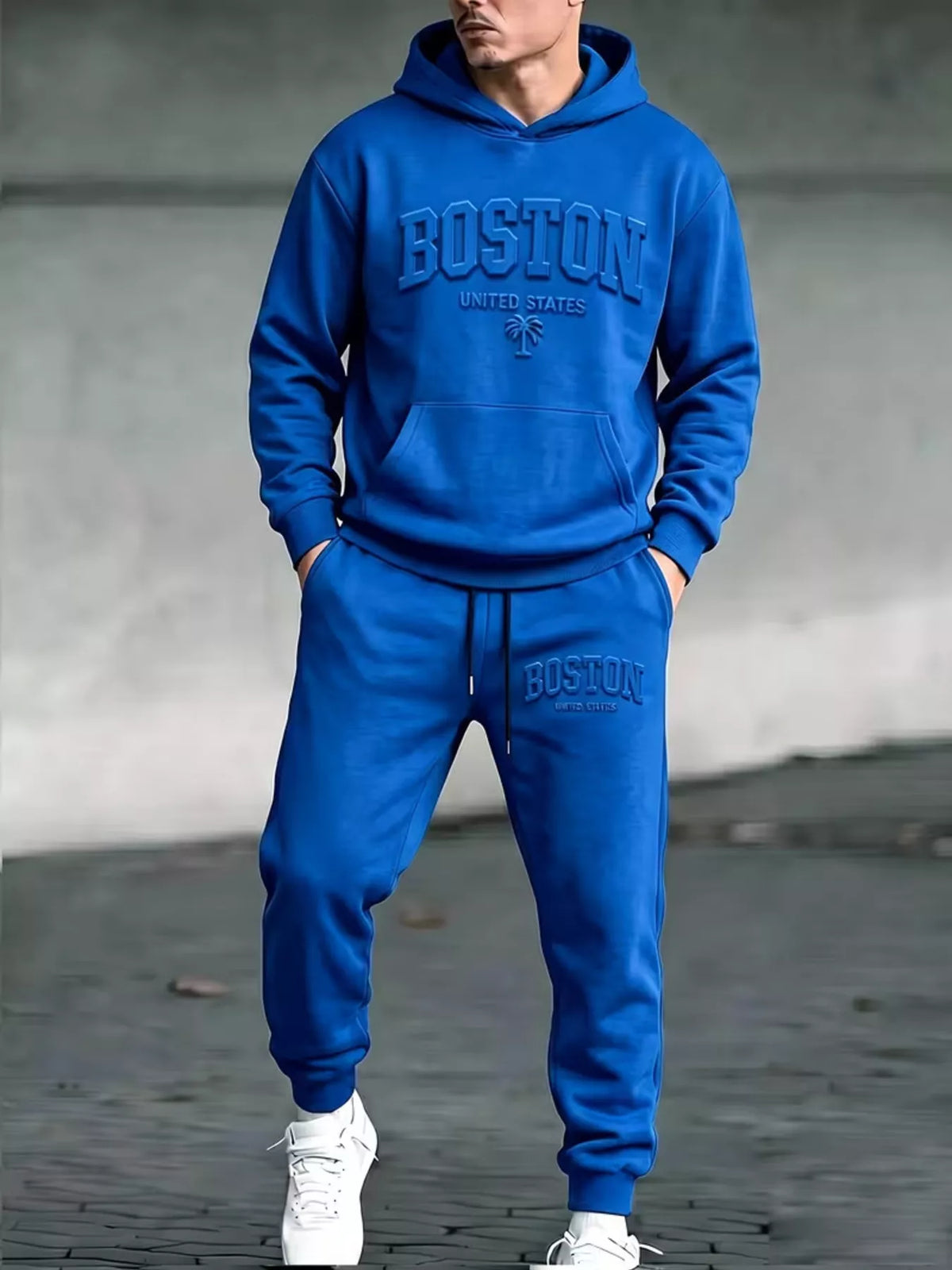 Men's Full Size Kangaroo Pocket Hoodie and Pants Set Plus Size - Lilixa.store