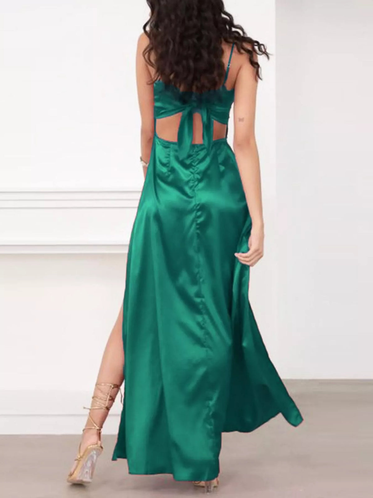 Spaghetti Strap High-Slit Maxi Dress - Lilixa.store