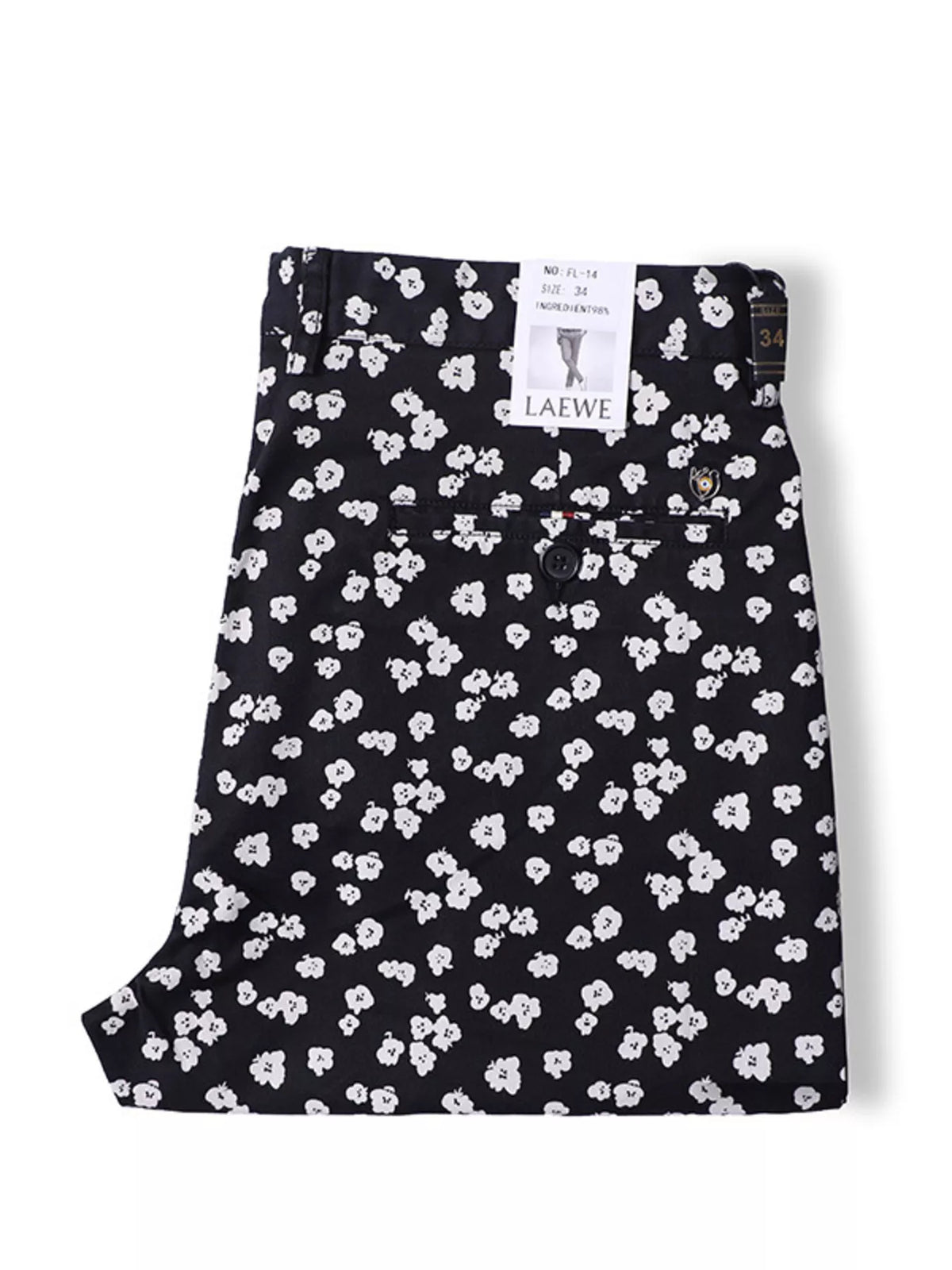 Men's Printed Casual Pants in Black, view 4