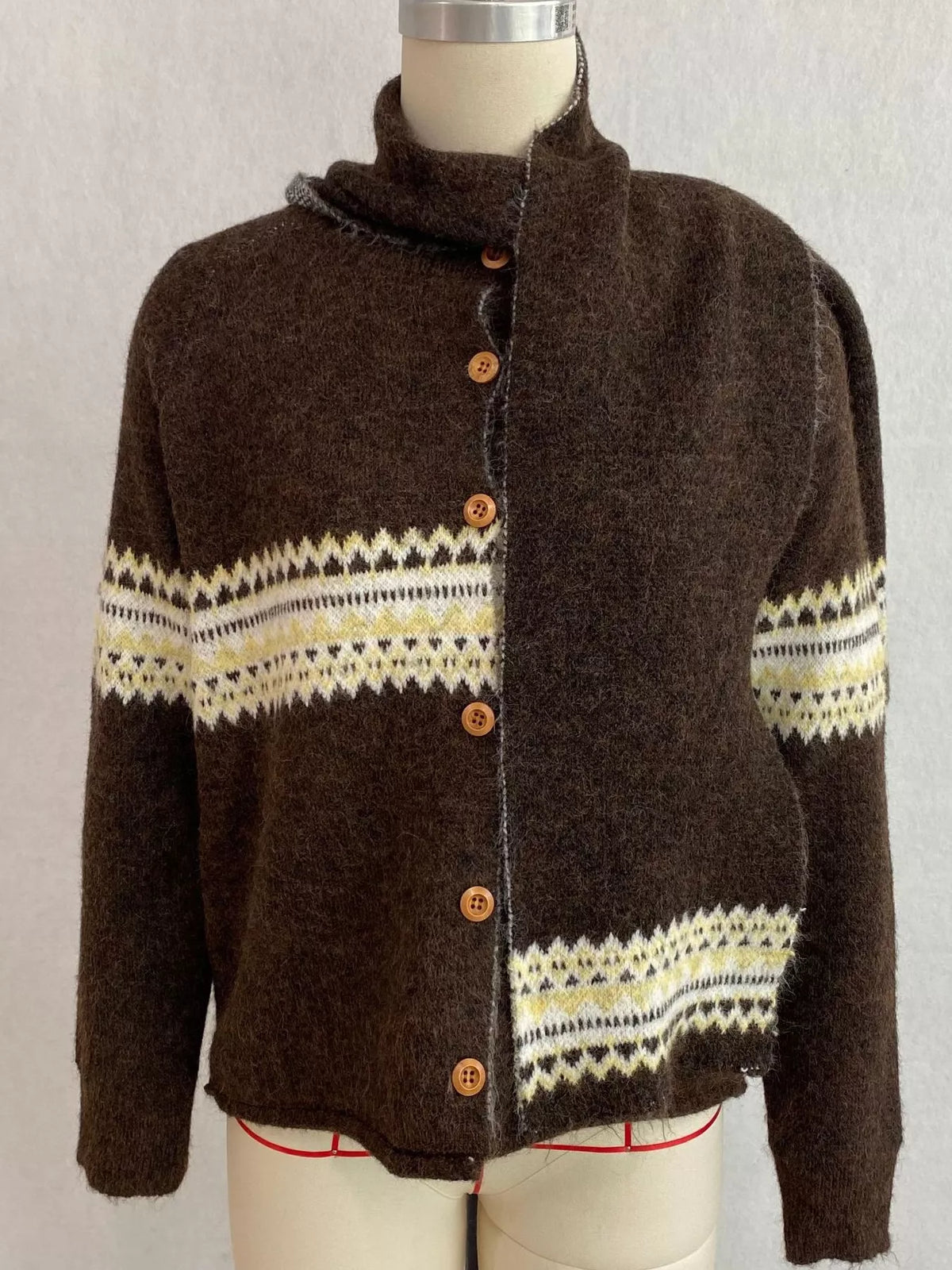 Geometric Button Down Knit Cardigan, view 13