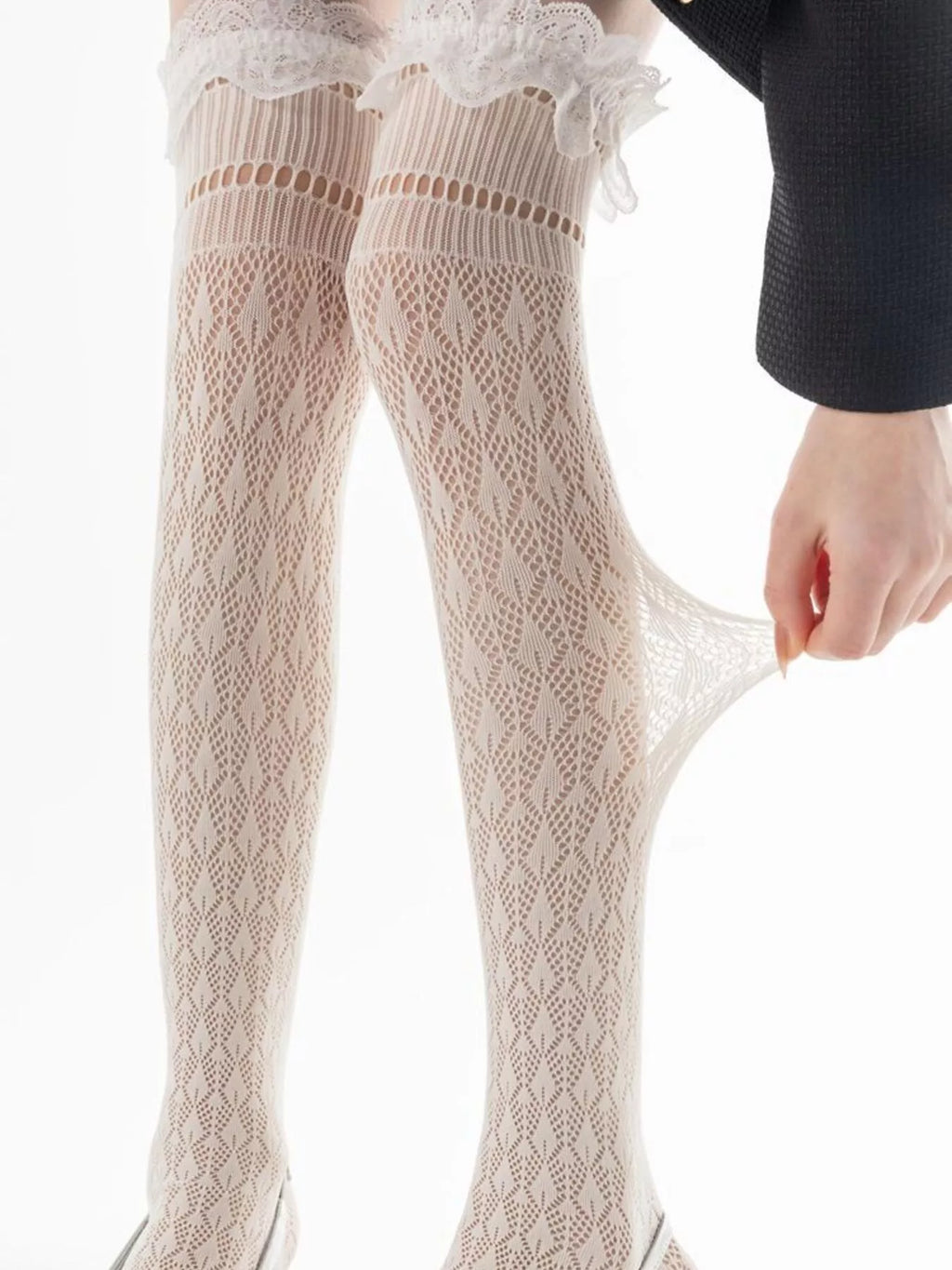 Lace Over-the-Knee Hollow-Out Stockings - Lilixa.store
