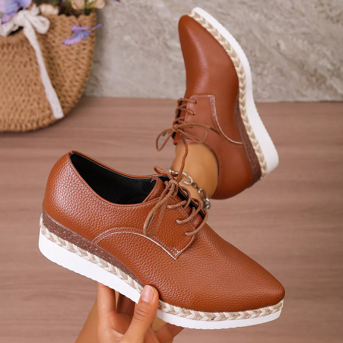 Point Toe Lace Up Sneakers - Lilixa.store
