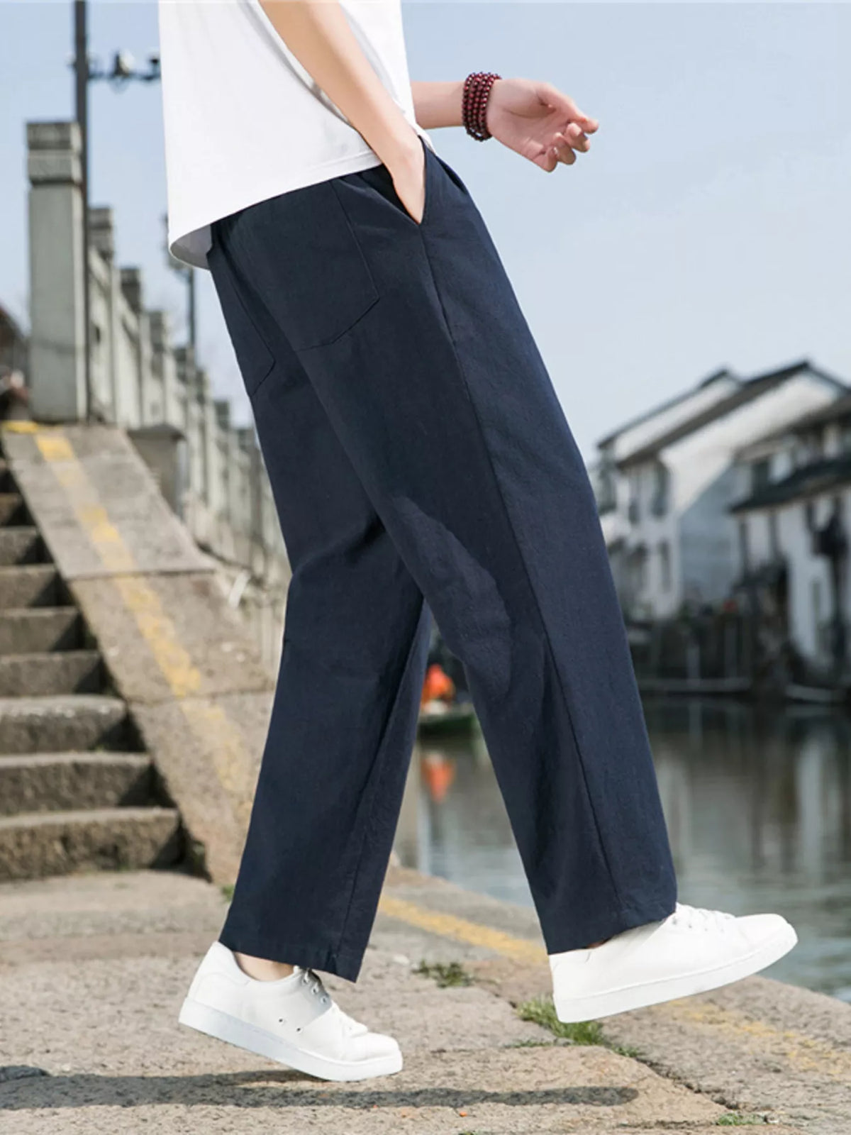 Men's Plus Size Loose Fit Drawstring Casual Pants, view 8